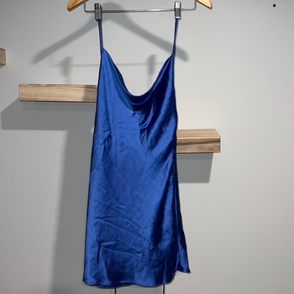 Zara cowl neck and‎ back satin dress NWT